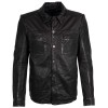 Męska skórzana koszula Mauritius Czarna MMDonn – Koszule skórzane