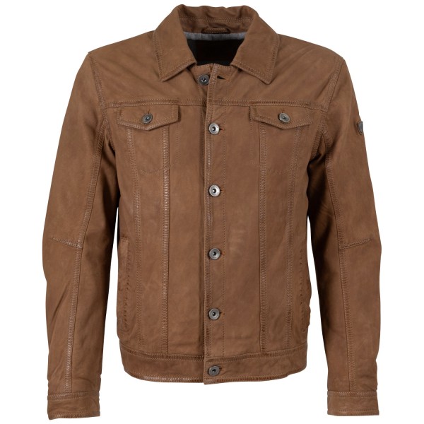 Męska skórzana kurtka Mauritius Ciemny Camel MMEddo