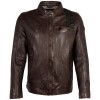 Męska skórzana kurtka Mauritius Ciemnobrązowa MMFaron – Kurtki skórzane