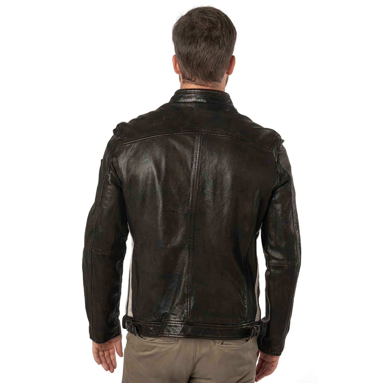 Męska skórzana kurtka Mauritius Antyczna czerń MMFaron – BLACK FRIDAY