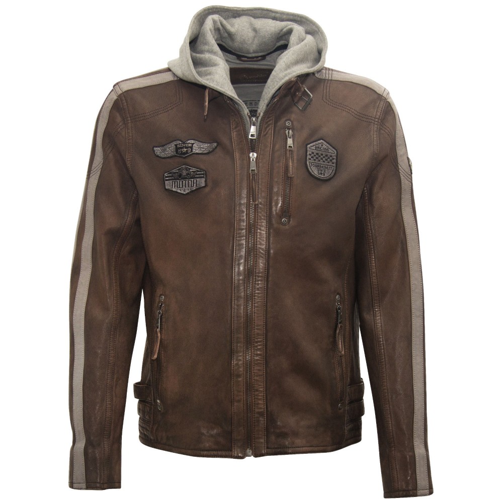 Męska skórzana kurtka Mauritius Brązowa MMFastness - readytowear