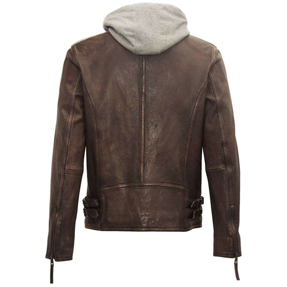 Męska skórzana kurtka Mauritius Brązowa MMFastness - readytowear