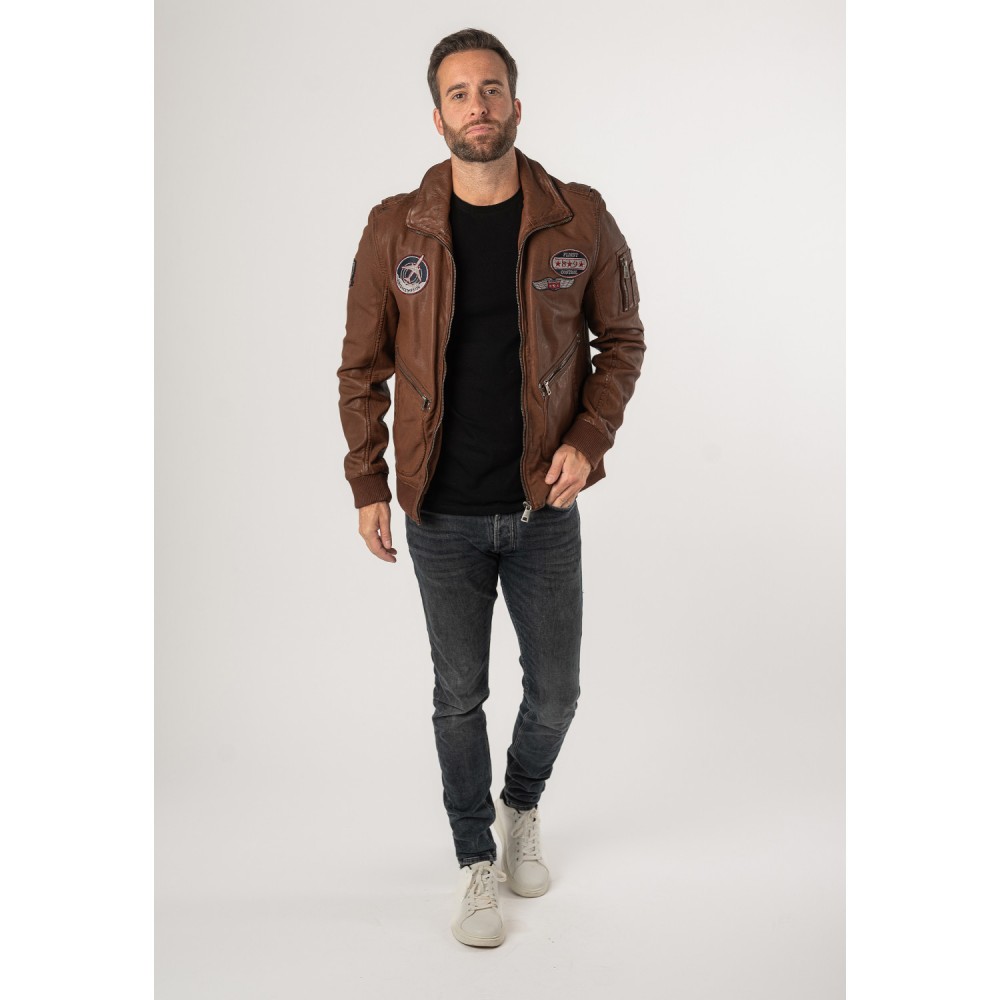 Męska skórzana kurtka Mauritius Whiskey MMFraser - readytowear