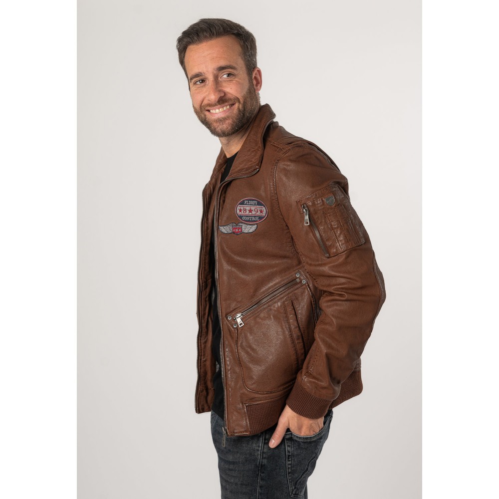 Męska skórzana kurtka Mauritius Whiskey MMFraser - readytowear