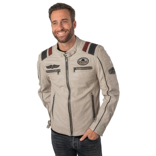 Męska skórzana kurtka Mauritius Off White MMFurious