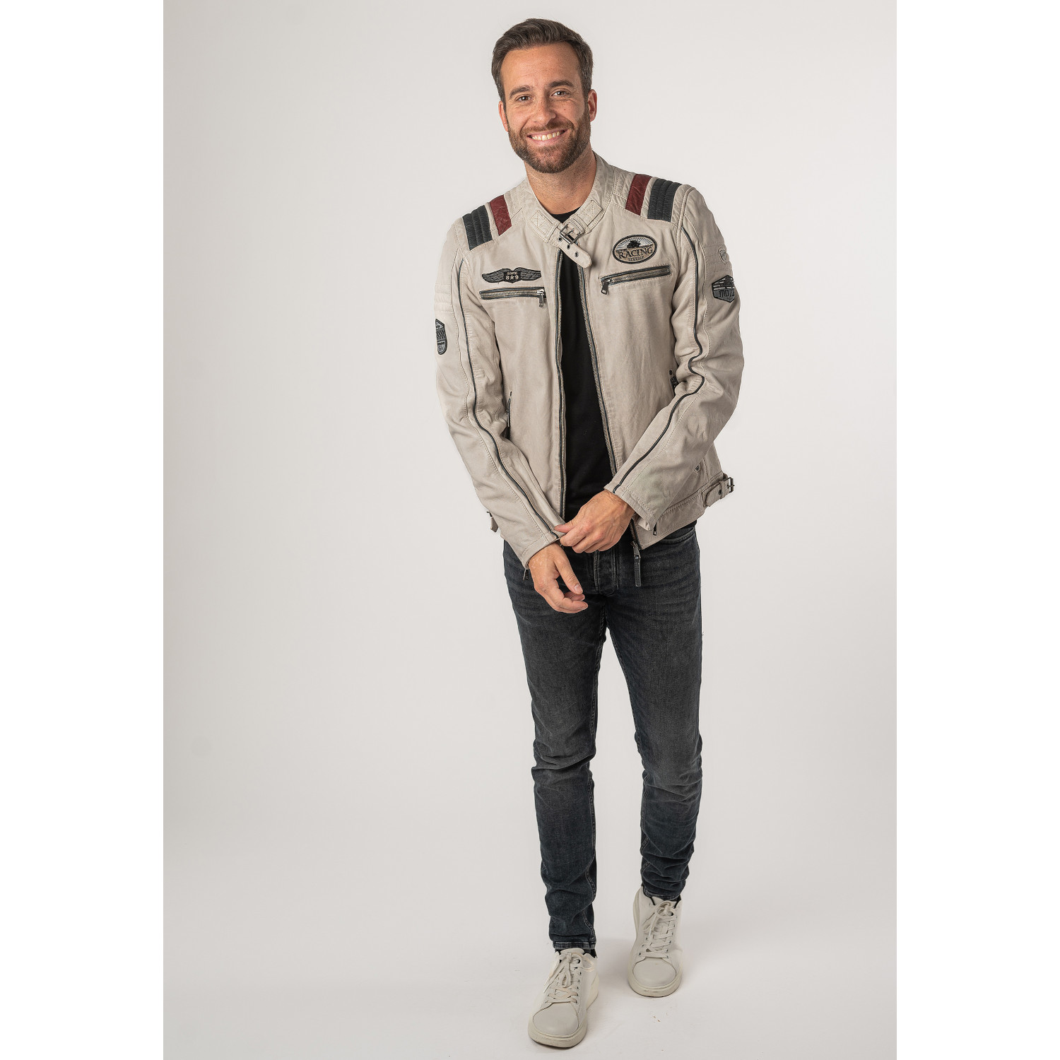 Męska skórzana kurtka Mauritius Off White MMFurious – Kurtki skórzane