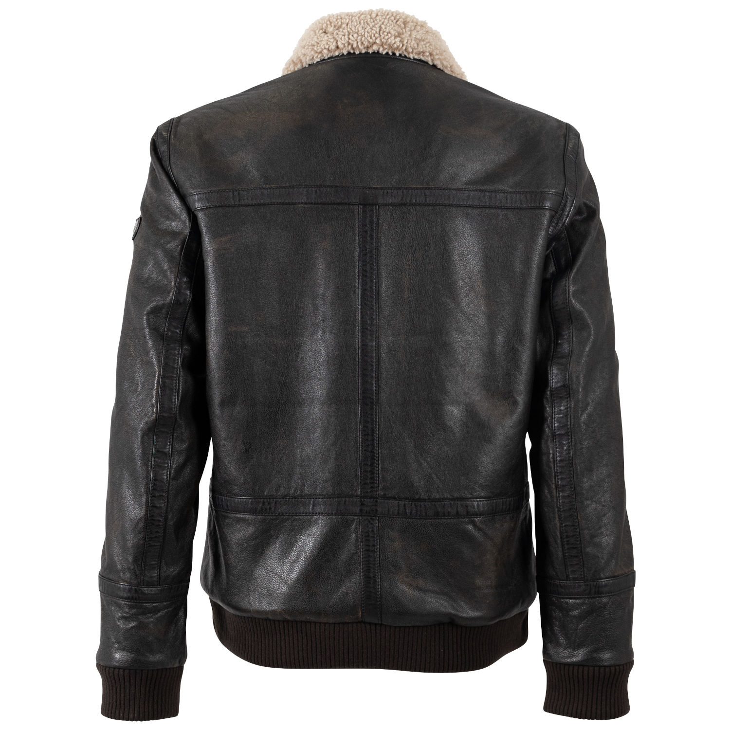 Męska skórzana kurtka Mauritius Antyczna czerń MMFyol – Kurtki skórzane