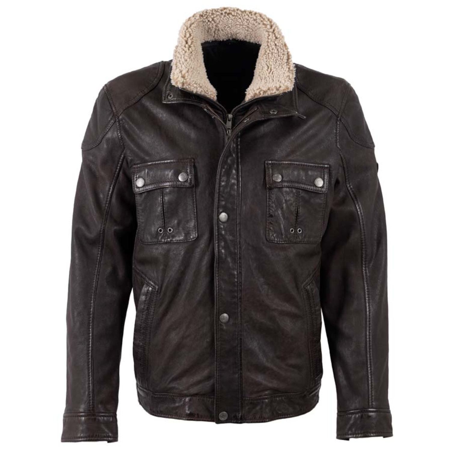 Męska skórzana kurtka Mauritius Ciemnobrązowa MMGarreck 2 – Kurtki skórzane