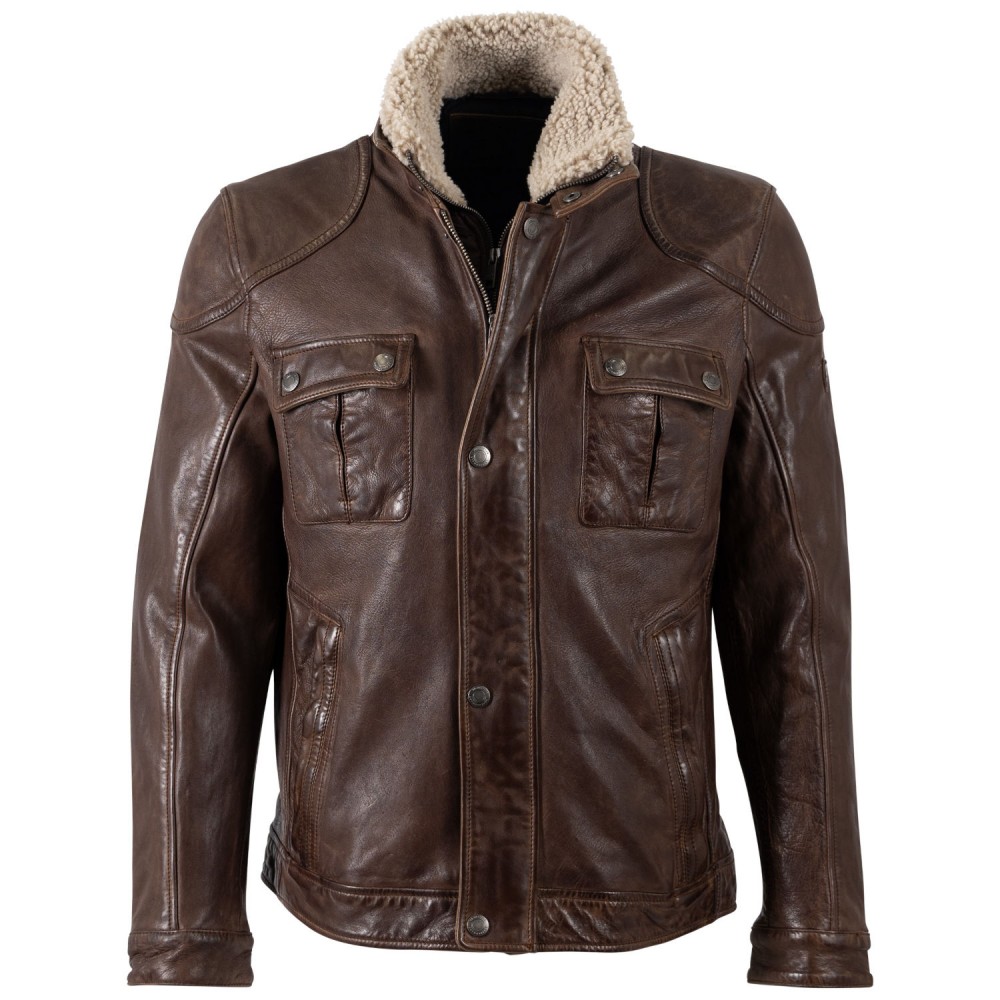 Męska skórzana kurtka Mauritius Brązowa MMGarreck - readytowear