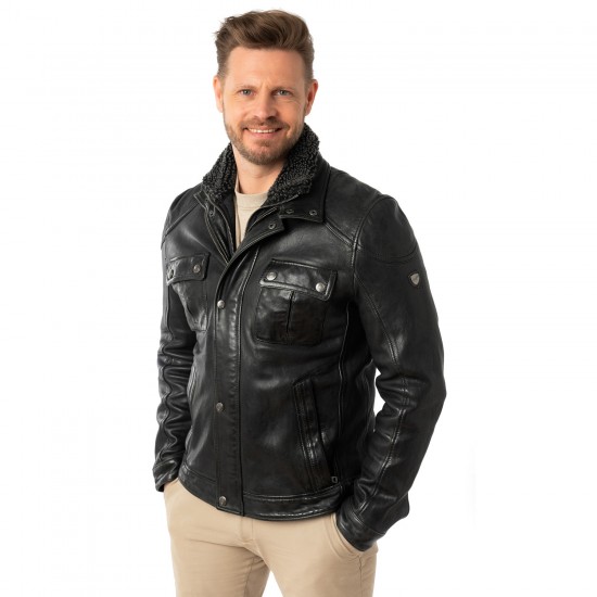Męska skórzana kurtka Mauritius Czarna MMGarreck