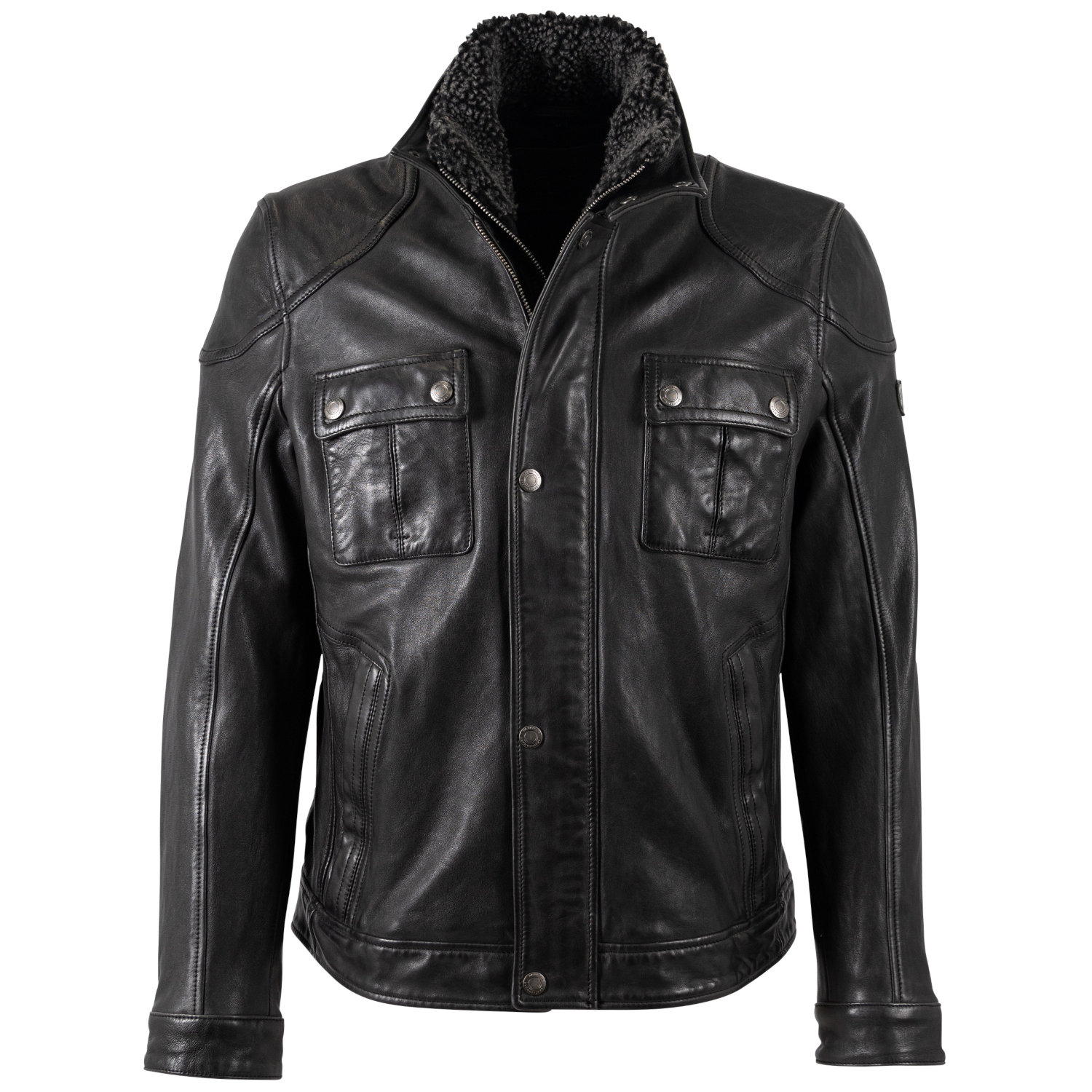 Męska skórzana kurtka Mauritius Czarna MMGarreck – Kurtki skórzane