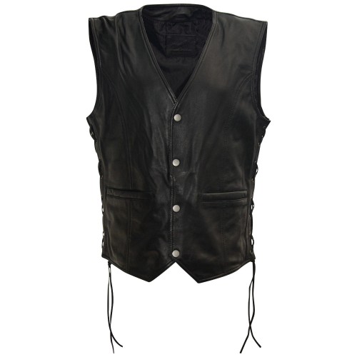 Męska skórzana kamizelka Mauritius Czarna MMGaspeer