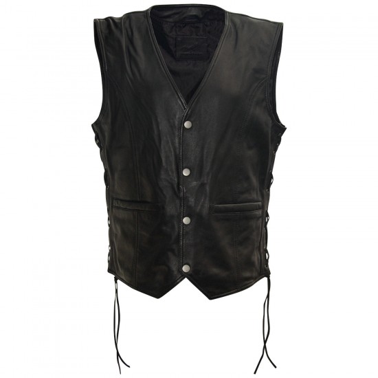 Męska skórzana kamizelka Mauritius Czarna MMGaspeer