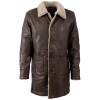 Męska długa zimowa kurtka skórzana Mauritius Antyczny brąz MMGrisz – Kurtki skórzane