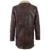 Męska długa zimowa kurtka skórzana Mauritius Antyczny brąz MMGrisz – Kurtki skórzane