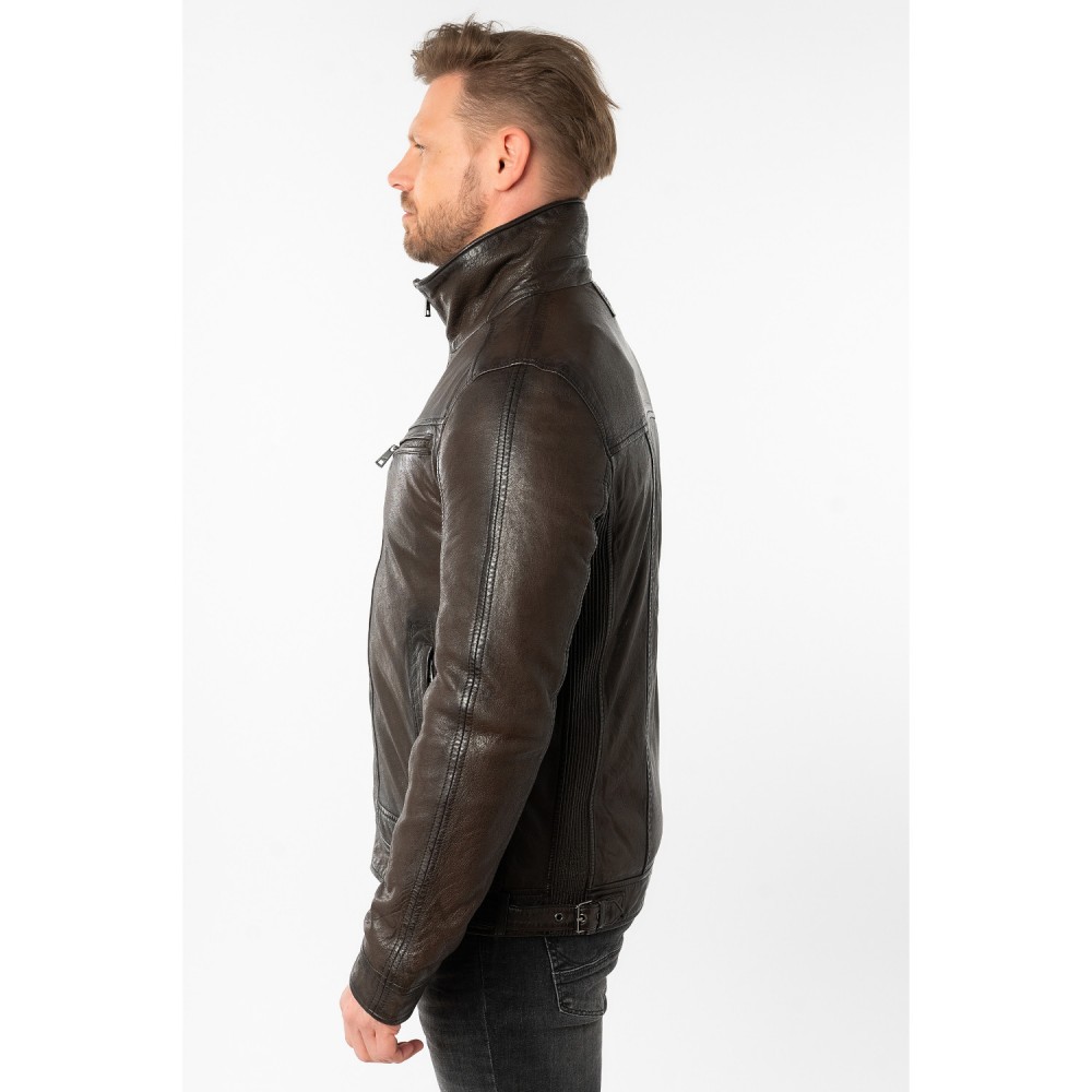 Skórzana Kurtka Męska Mauritius Ciemnobrązowa MMHennie - readytowear
