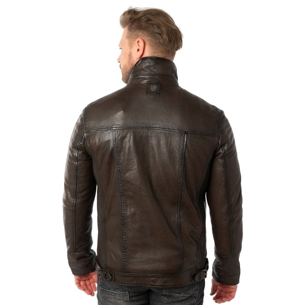 Skórzana Kurtka Męska Mauritius Ciemnobrązowa MMHennie