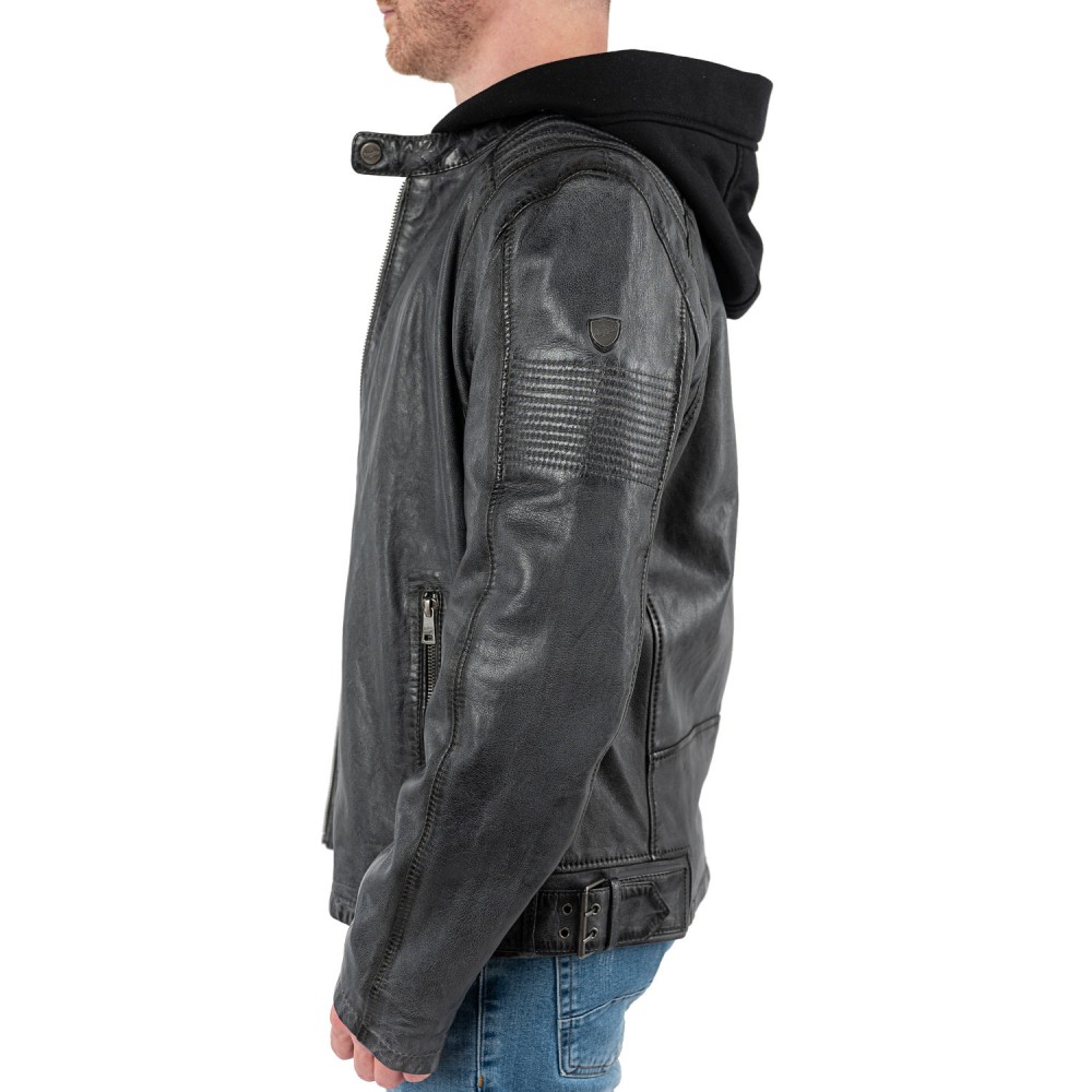 Męska skórzana kurtka Mauritius antracytowa MMHiran