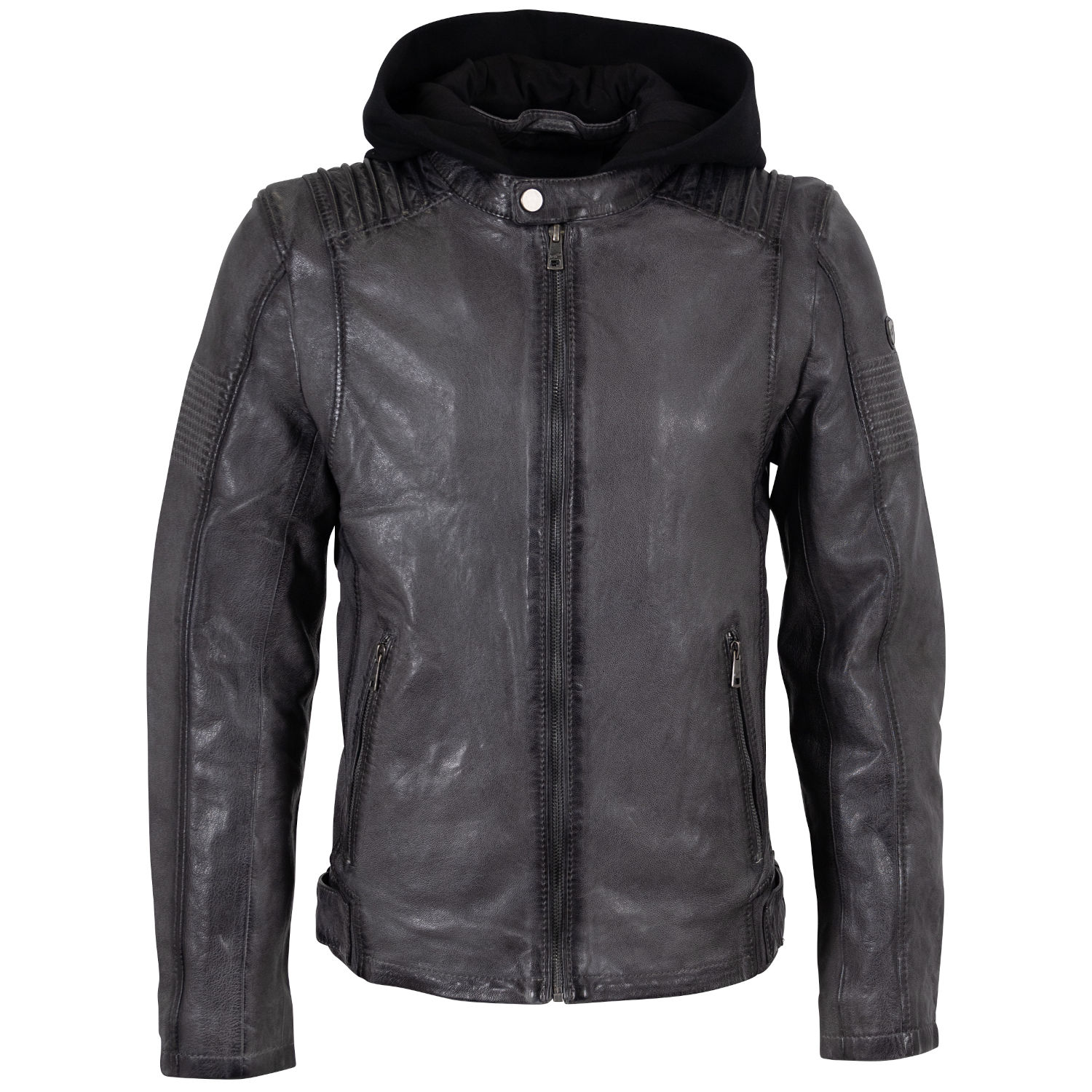 Męska skórzana kurtka Mauritius antracytowa MMHiran – Kurtki skórzane