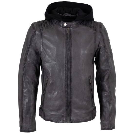 Męska skórzana kurtka Mauritius antracytowa MMHiran