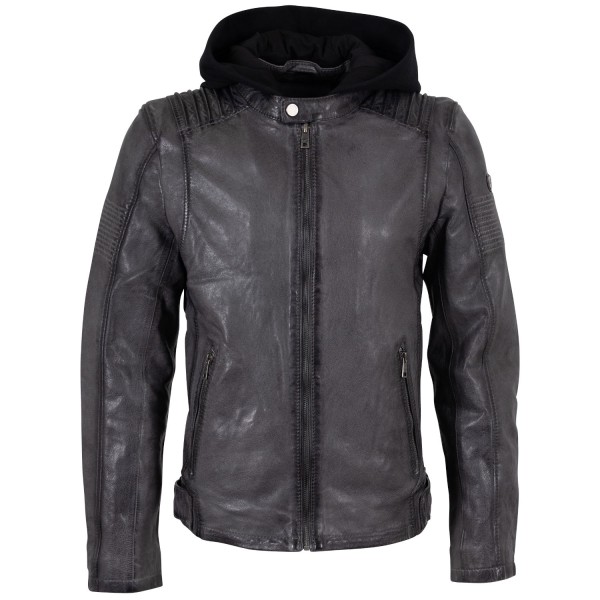 Męska skórzana kurtka Mauritius antracytowa MMHiran