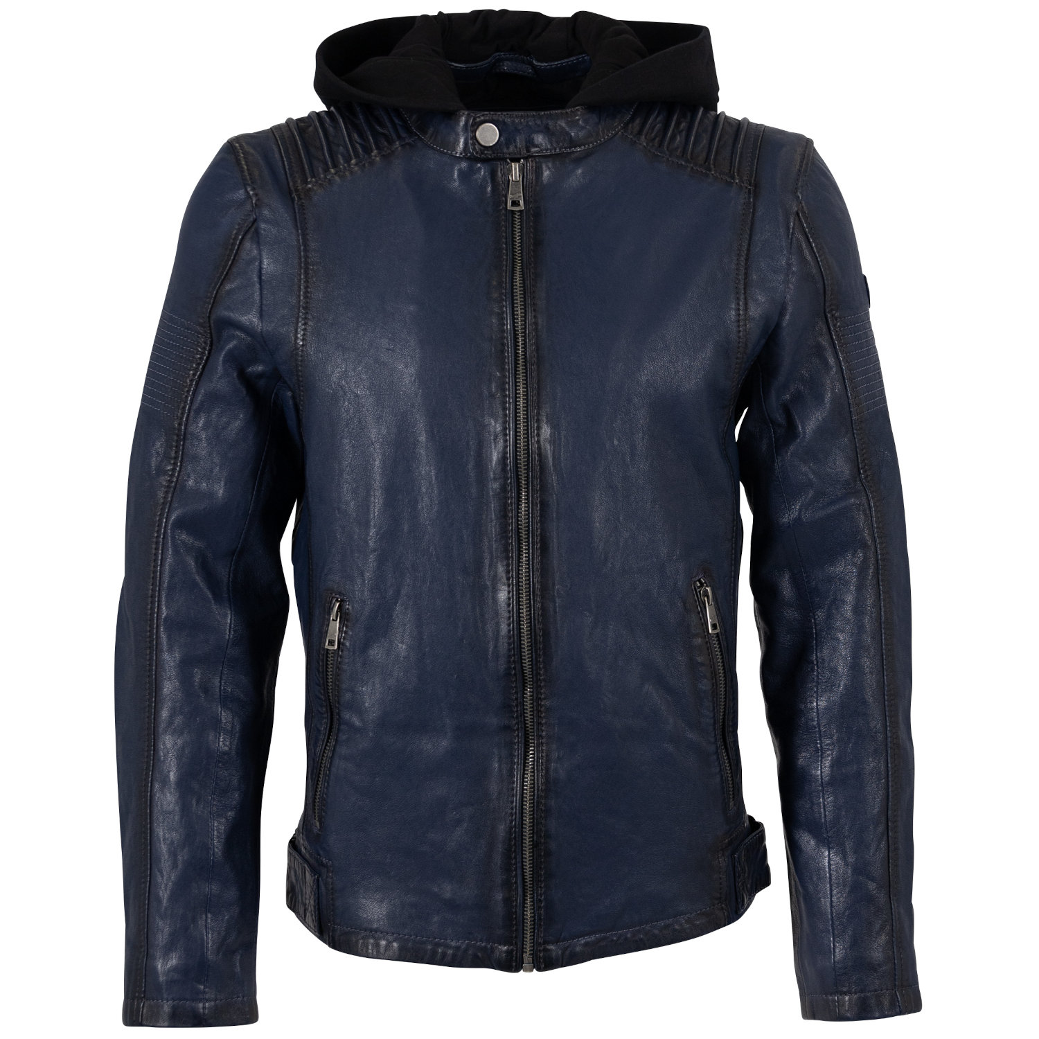 Męska skórzana kurtka Mauritius granatowa MMHiran – Kurtki skórzane