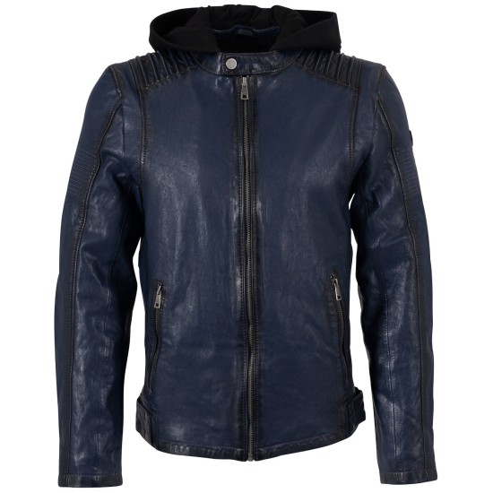 Męska skórzana kurtka Mauritius granatowa MMHiran