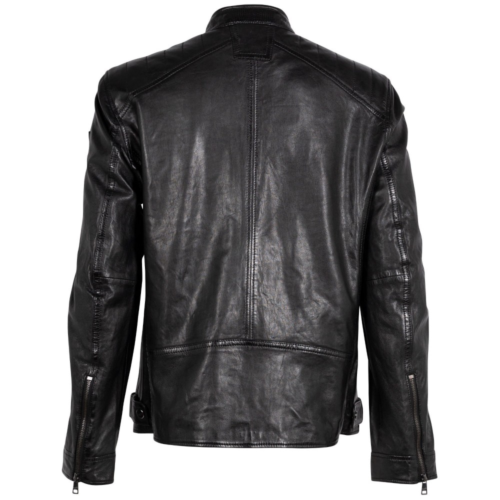 Kurtka skórzana męska Mauritius Czarna MMJarek