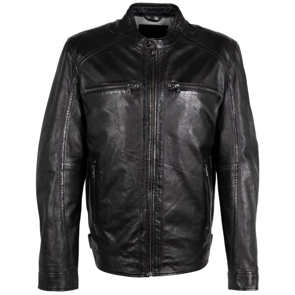 Kurtka skórzana męska Mauritius Czarna MMJarek