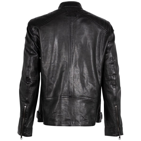 Kurtka skórzana męska Mauritius Czarna MMJarek