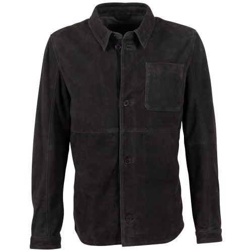 Skórzana Koszula Męska Mauritius Ciemno-Antracytowa MMJarom