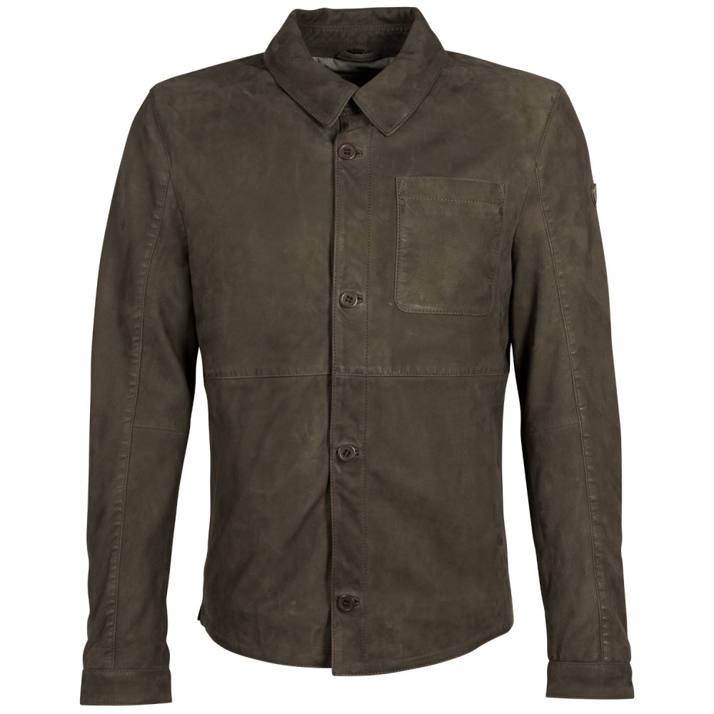Męska skórzana koszula Mauritius Ciemnozielona MMJemmo - readytowear