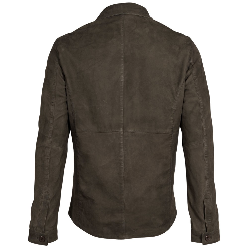 Męska skórzana koszula Mauritius Ciemnozielona MMJemmo - readytowear