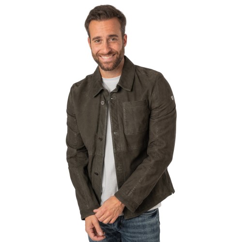 Męska skórzana koszula Mauritius Ciemnozielona MMJemmo