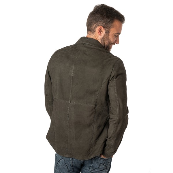 Męska skórzana koszula Mauritius Ciemnozielona MMJemmo