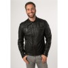 Męska skórzana kurtka Mauritius Czarno-beżowa MMJenno – Kurtki skórzane
