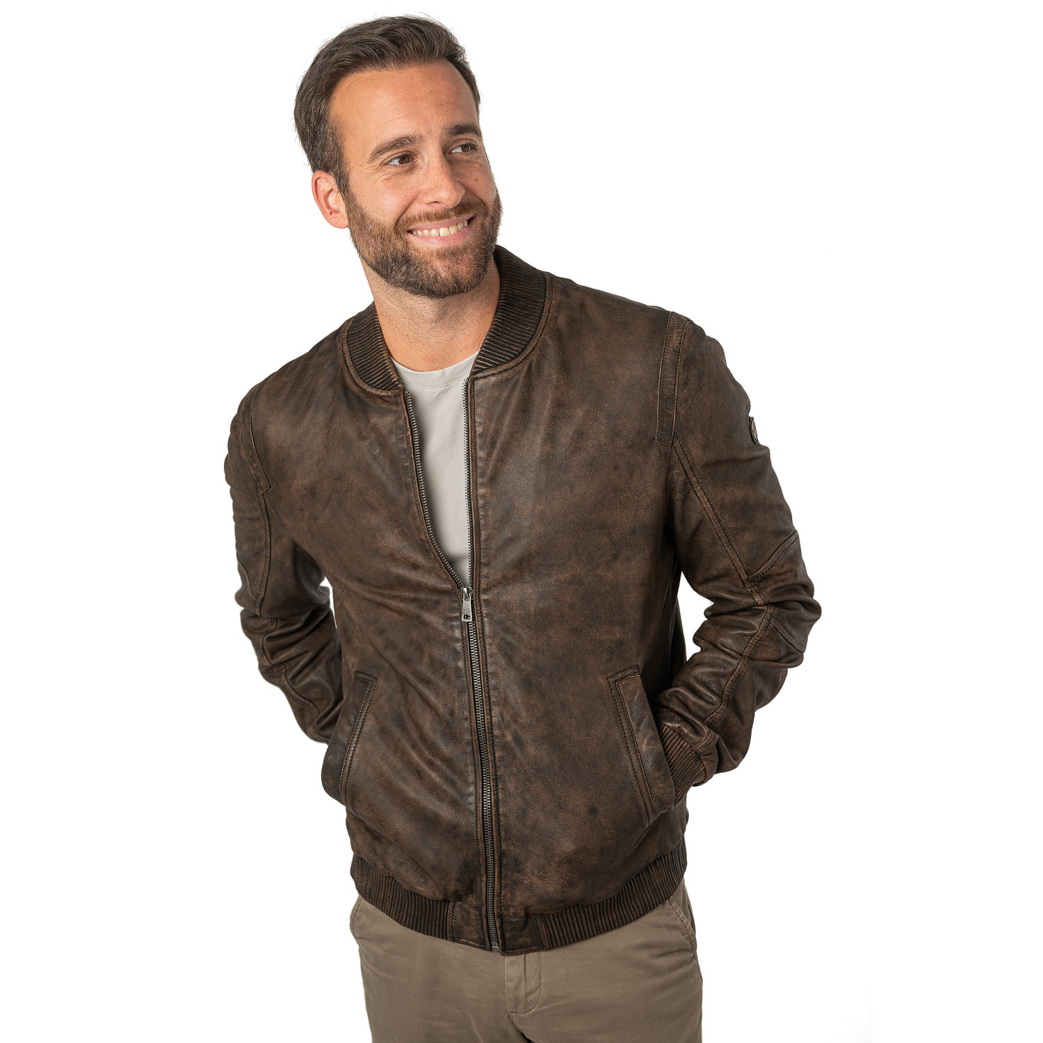 Męska skórzana kurtka Mauritius Brązowa MMJerros – Kurtki skórzane Męska skórzana kurtka Mauritius Brązowa MMJerros – Kurtki skórzane