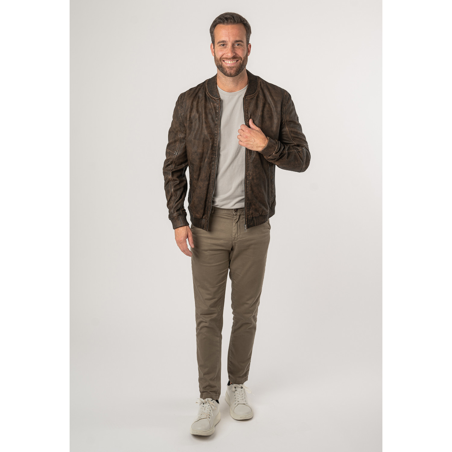 Męska skórzana kurtka Mauritius Brązowa MMJerros – Kurtki skórzane Męska skórzana kurtka Mauritius Brązowa MMJerros – Kurtki skórzane