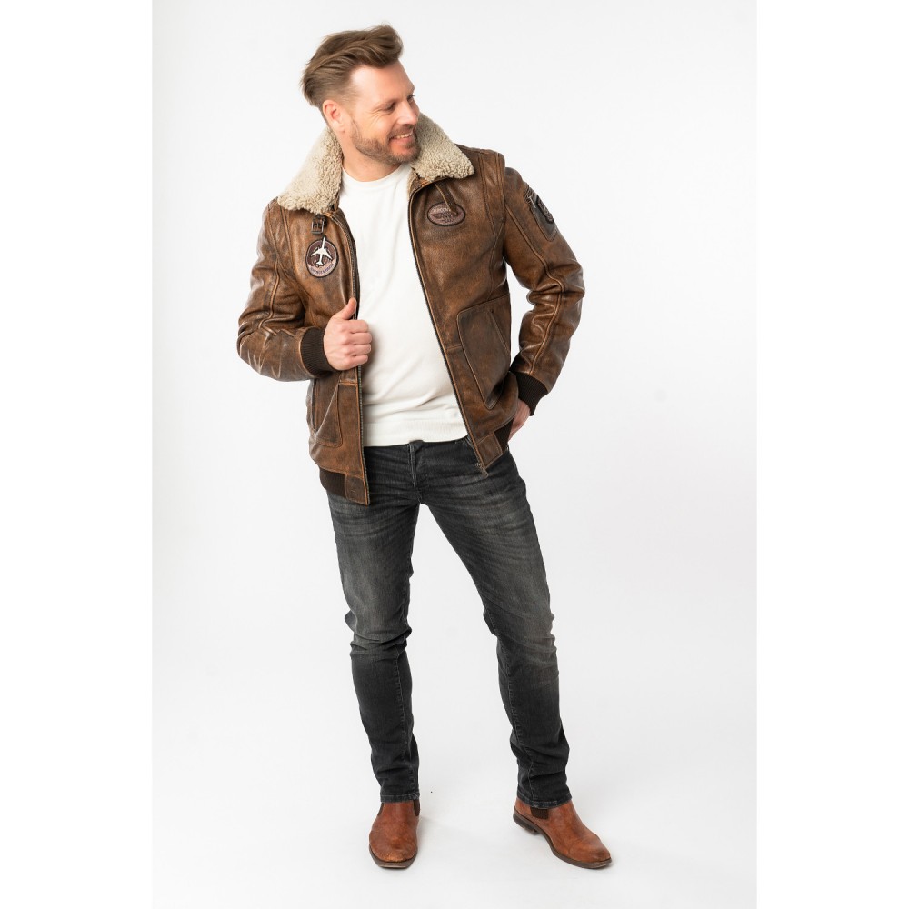 Skórzana Kurtka Męska Mauritius Brązowa MMJolvin - readytowear