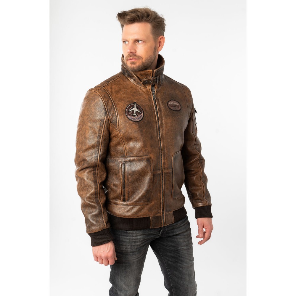 Skórzana Kurtka Męska Mauritius Brązowa MMJolvin - readytowear