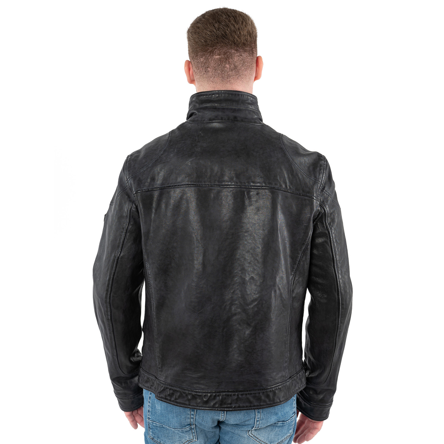 Męska skórzana kurtka Mauritius granatowa MMJorric