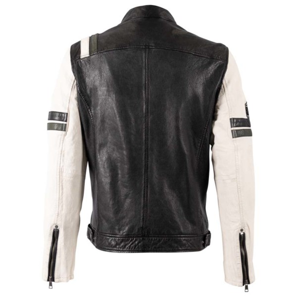 Męska skórzana kurtka Mauritius czarno-biała MMJusco