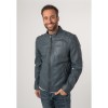 Męska skórzana kurtka Mauritius Niebiesko-szara MMKarlos - readytowear