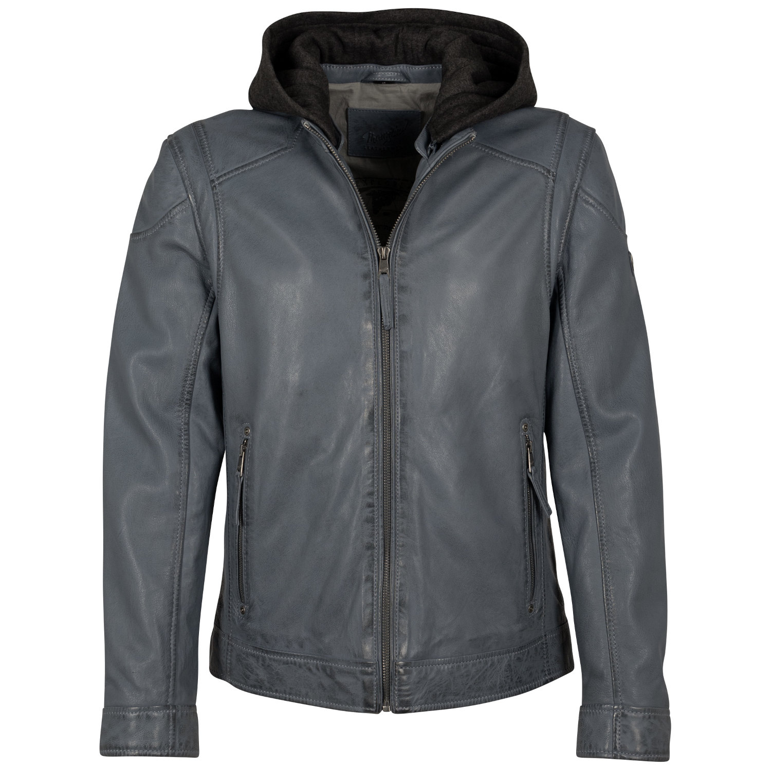 Męska skórzana kurtka Mauritius Niebiesko-szara MMKarlos – Kurtki skórzane