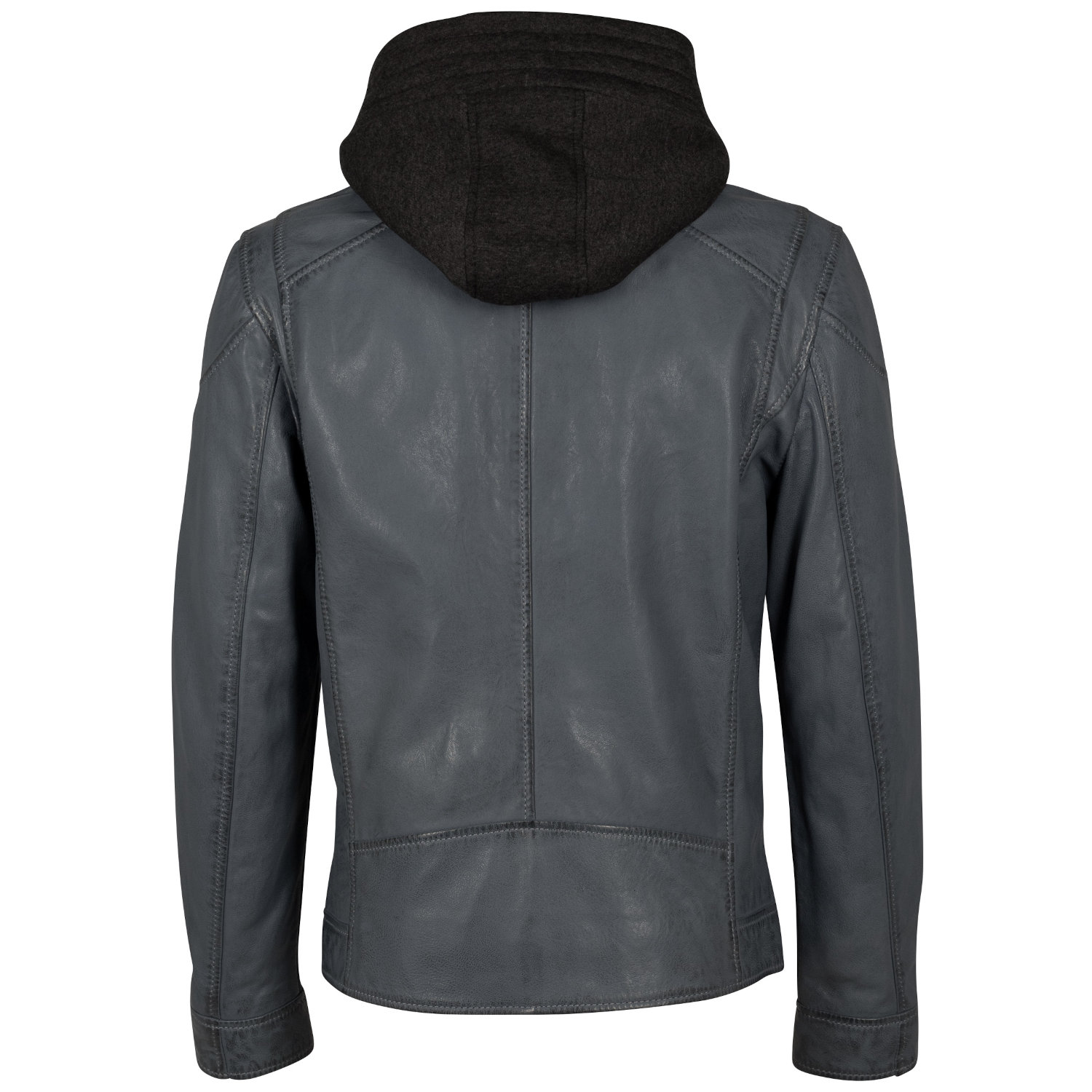 Męska skórzana kurtka Mauritius Niebiesko-szara MMKarlos – Kurtki skórzane