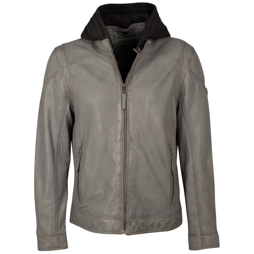 Męska skórzana kurtka Mauritius jasnoszara MMKarlos - readytowear