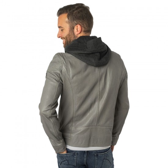 Męska skórzana kurtka Mauritius jasnoszara MMKarlos