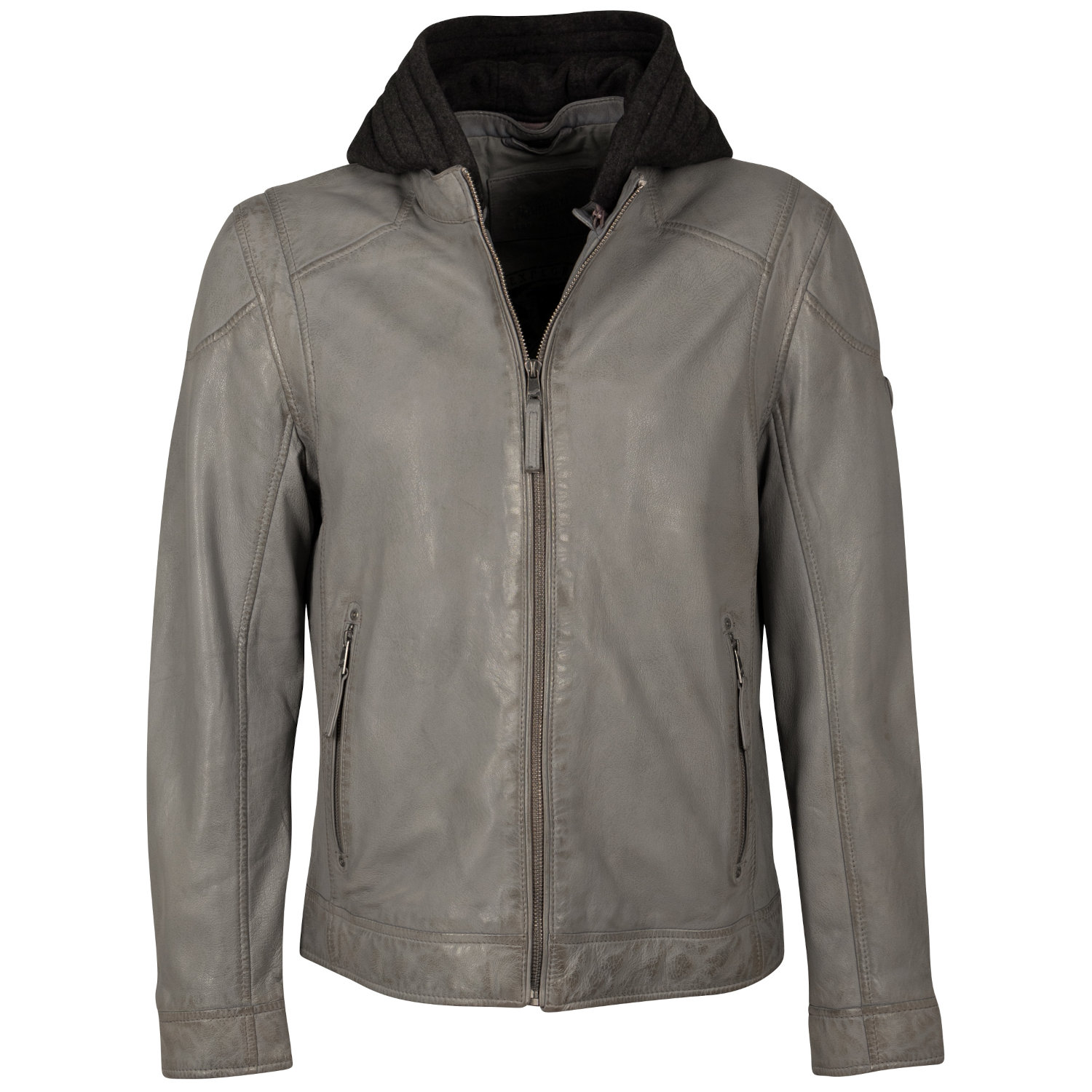 Męska skórzana kurtka Mauritius jasnoszara MMKarlos – Kurtki skórzane