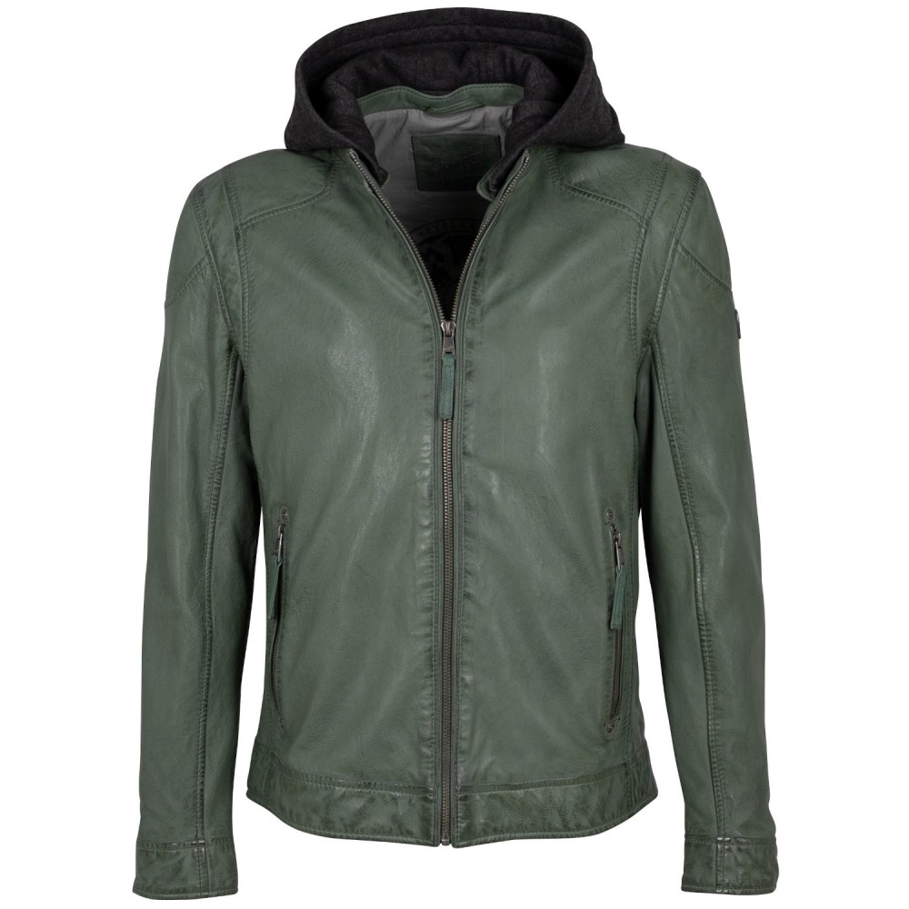 Męska skórzana kurtka Mauritius Ciemnozielona MMKarlos - readytowear