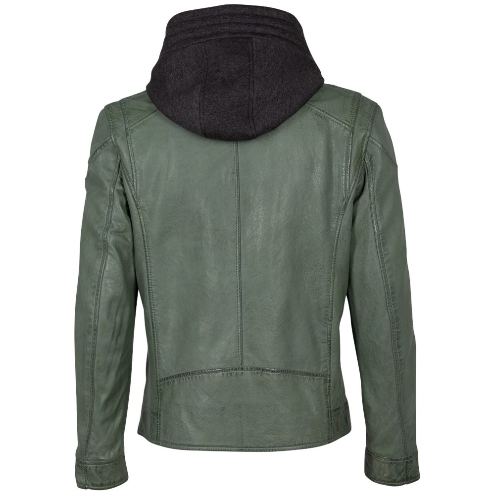 Męska skórzana kurtka Mauritius Ciemnozielona MMKarlos - readytowear